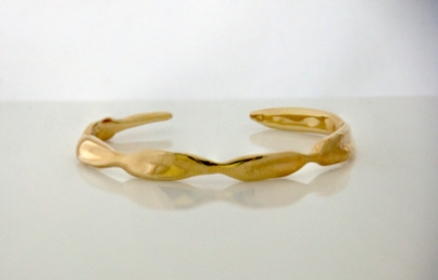 Leaf Bangle sterling silver with 23K Gold Plate